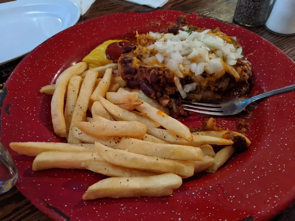 Chili Cheeseburger and Fries
