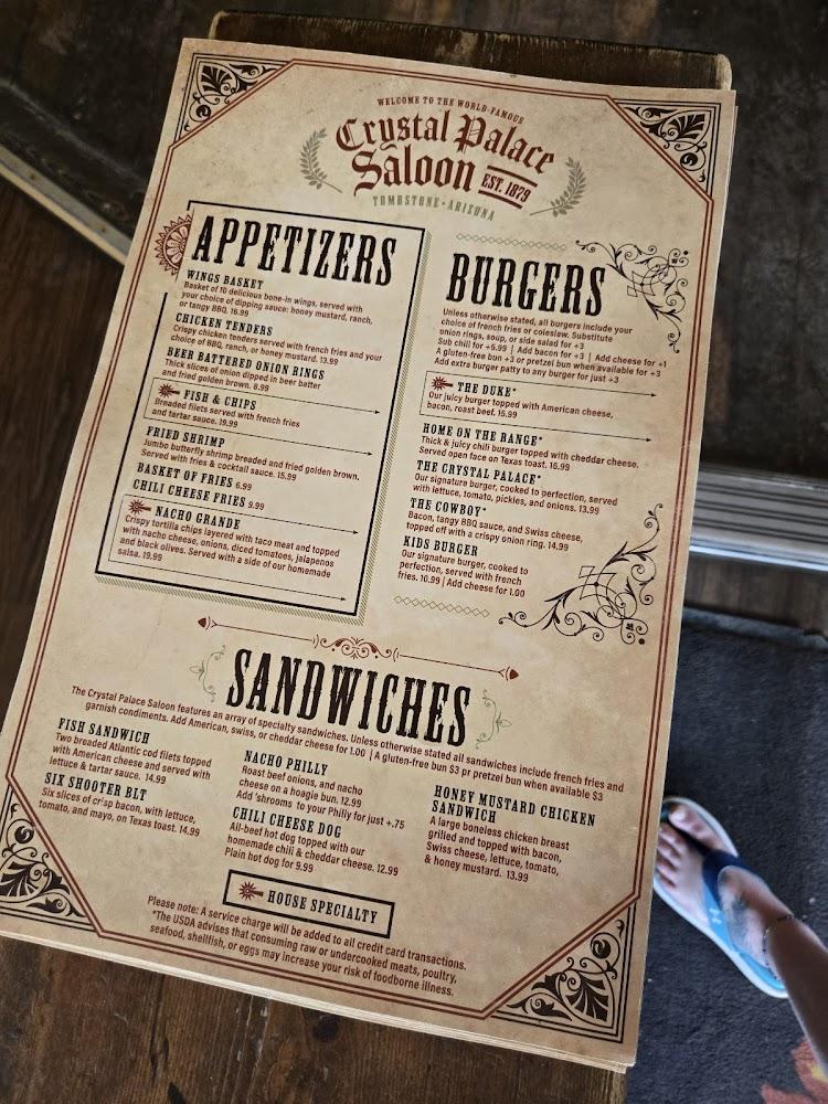 Crystal Palace Saloon Menu image 4